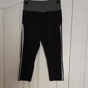 Black and Gray Capri Leggings